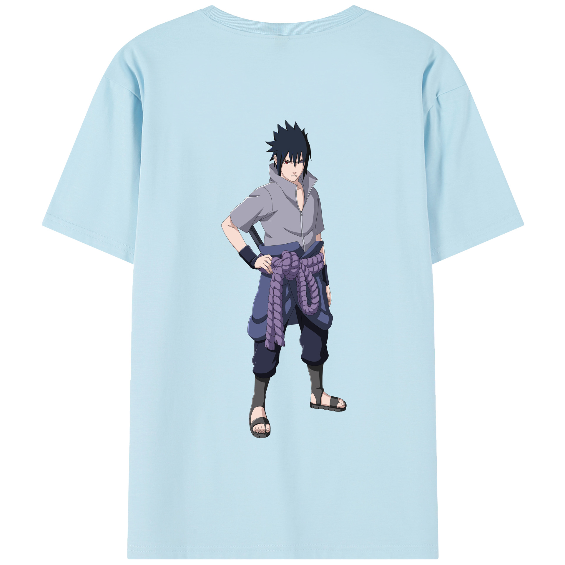 （画像用） NARUTO -ナルト- うちは サスケ Uchiha Sasuke 綿100％半袖Tシャツ（背面プリント）
